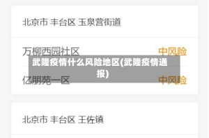 武隆疫情什么风险地区(武隆疫情通报)
