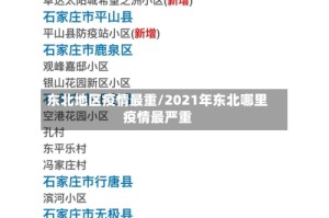 东北地区疫情最重/2021年东北哪里疫情最严重