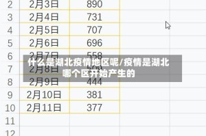 什么是湖北疫情地区呢/疫情是湖北哪个区开始产生的