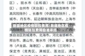 新疆地区疫情防控费用/新疆地区疫情防控费用由谁承担