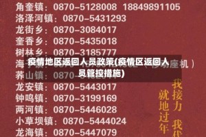 疫情地区返回人员政策(疫情区返回人员管控措施)