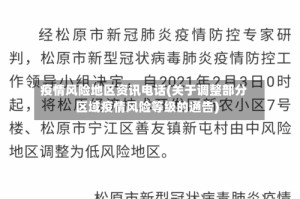 疫情风险地区资讯电话(关于调整部分区域疫情风险等级的通告)