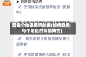 查各个地区疫情数据(如何查询每个地区的疫情防控)