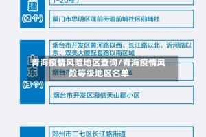 青海疫情风险地区查询/青海疫情风险等级地区名单