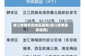 靖江疫情风险地区最新(靖江疫情最新进展)