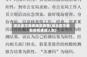 湖北武汉具体地区疫情(湖北武汉最新疫情通报人数)