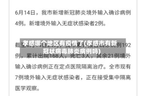 孝感哪个地区有疫情了(孝感市有新冠状病毒肺炎病例吗)