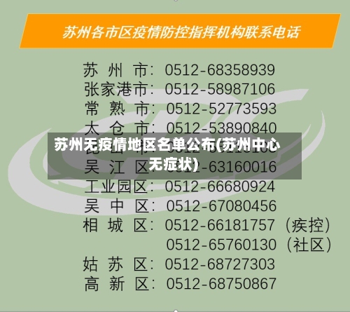 苏州无疫情地区名单公布(苏州中心 无症状)-第1张图片