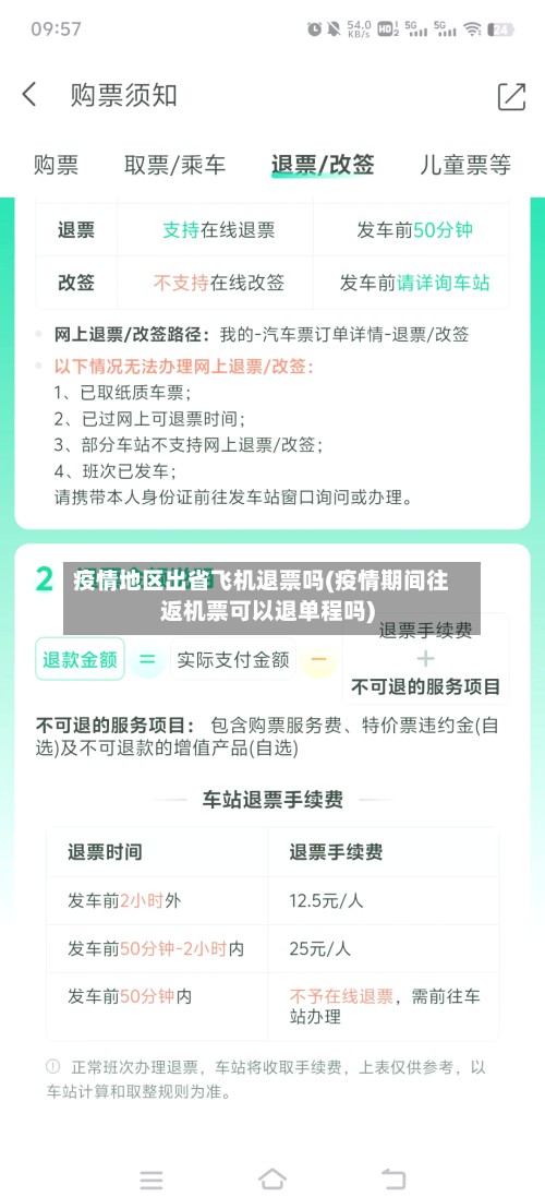 疫情地区出省飞机退票吗(疫情期间往返机票可以退单程吗)-第2张图片