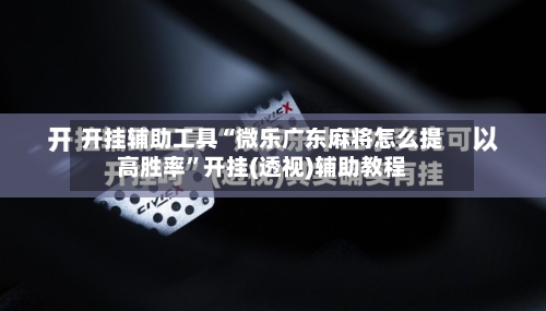 开挂辅助工具“微乐广东麻将怎么提高胜率”开挂(透视)辅助教程-第2张图片