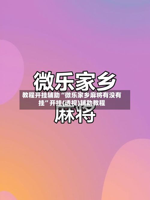 教程开挂辅助“微乐家乡麻将有没有挂”开挂(透视)辅助教程-第3张图片