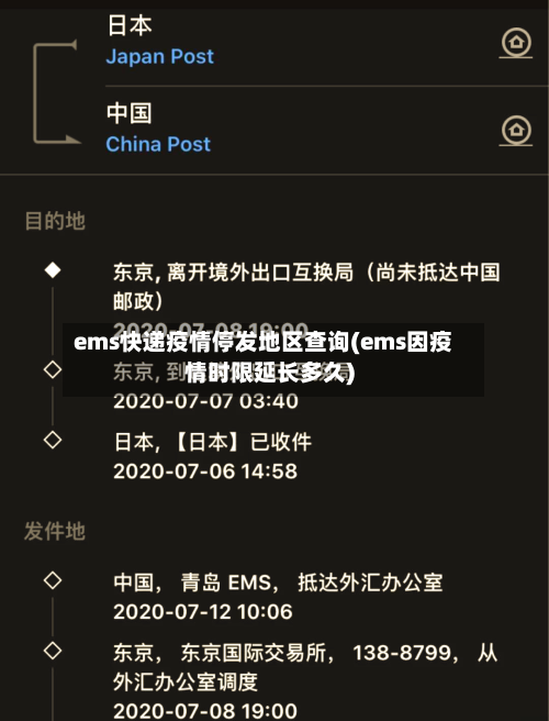 ems快递疫情停发地区查询(ems因疫情时限延长多久)-第1张图片