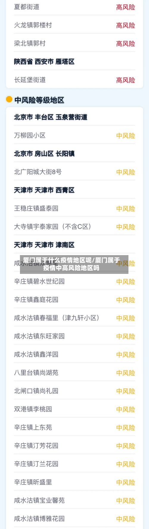 厦门属于什么疫情地区呢/厦门属于疫情中高风险地区吗-第1张图片